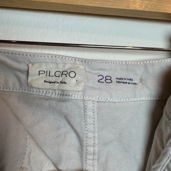 Pilcro Wide Leg Crop Pants‎ Women's 28 Beige Khaki High Rise Casual Cotton Blend - Picture 5 of 8